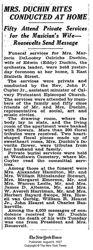 what did marjorie duchin die of|The Cambridge Tribune, Volume LXX, Number 22, 6 August 1937